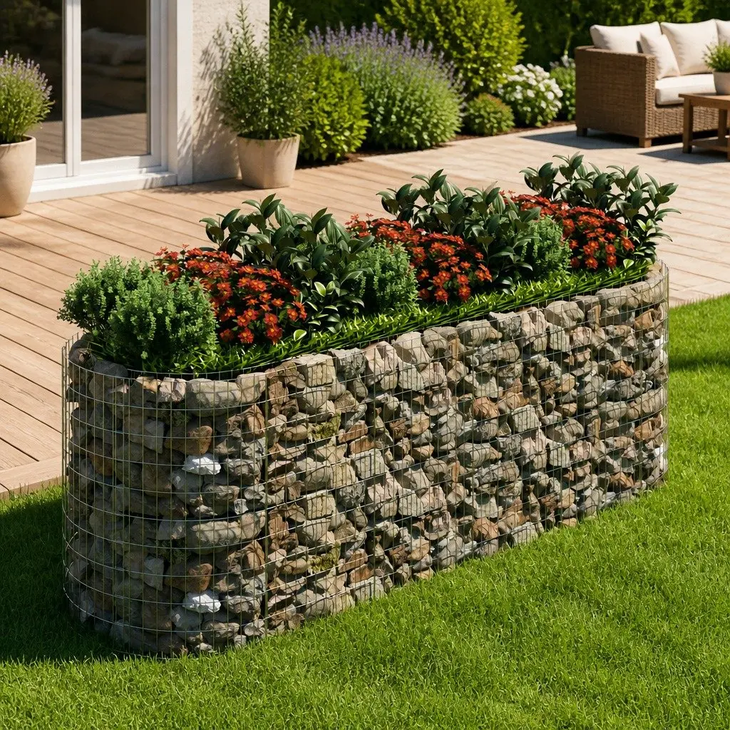 Galvanised Iron Gabion Raised Garden Bed Planter 300x100x100cm Silver
