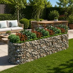 Reliable Gabion Raised Bed in Galvanised Iron 400x100x100 cm