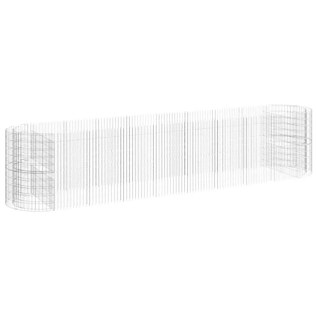 Gabion Raised Bed Planter Box Garden Border 500 x 100 x 100 cm Silver Galvanised Iron