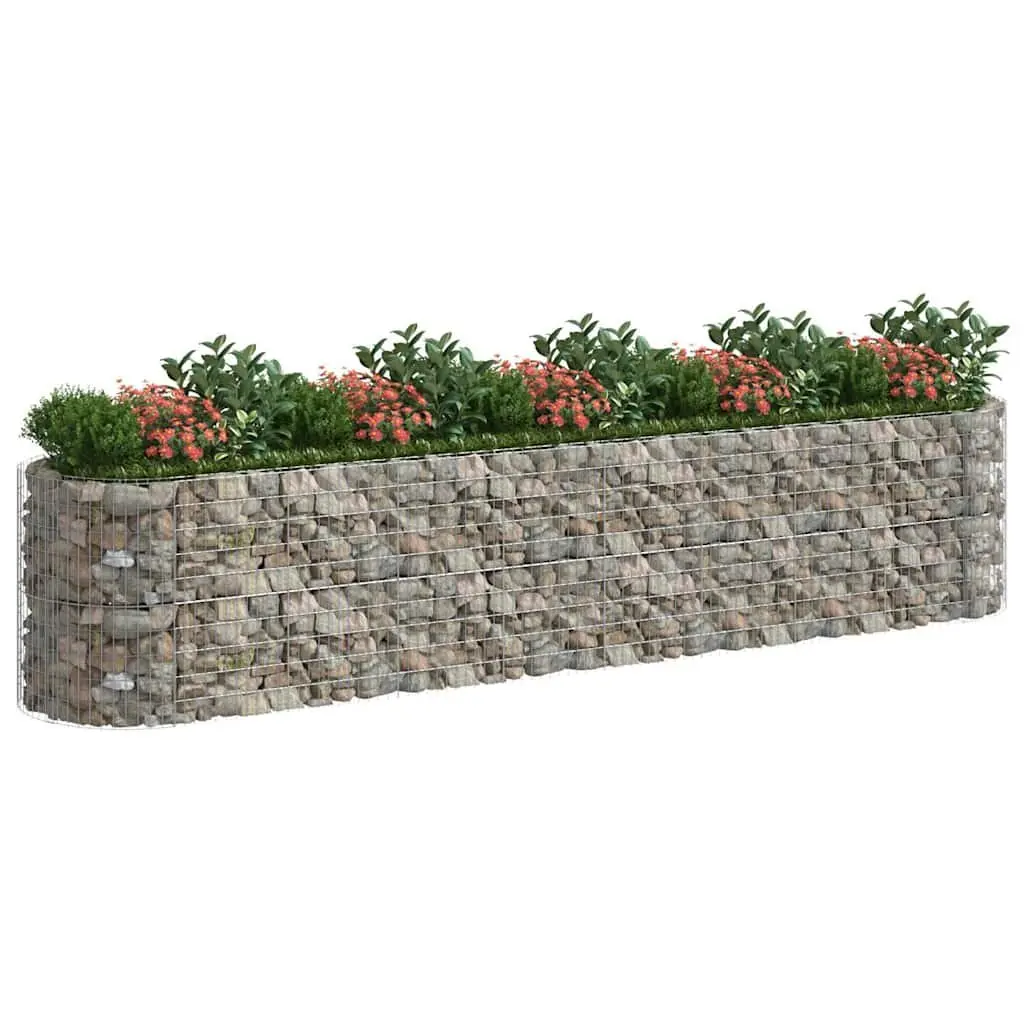 Gabion Raised Bed Planter Box Garden Border 500 x 100 x 100 cm Silver Galvanised Iron