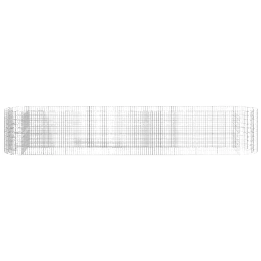Gabion Raised Bed Planter Garden Border 600 x 100 x 100 cm Silver Galvanised Iron Flower Box
