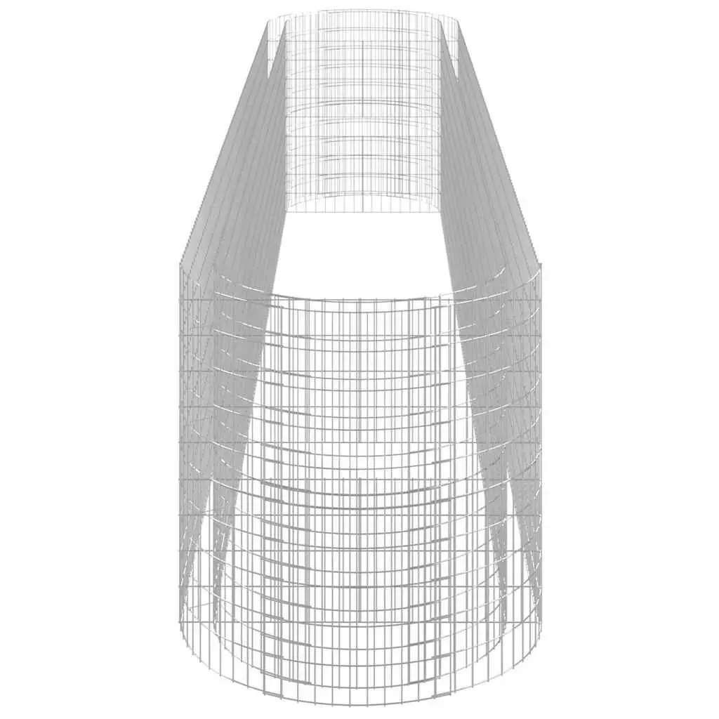 Gabion Raised Bed Planter Garden Border 600 x 100 x 100 cm Silver Galvanised Iron Flower Box
