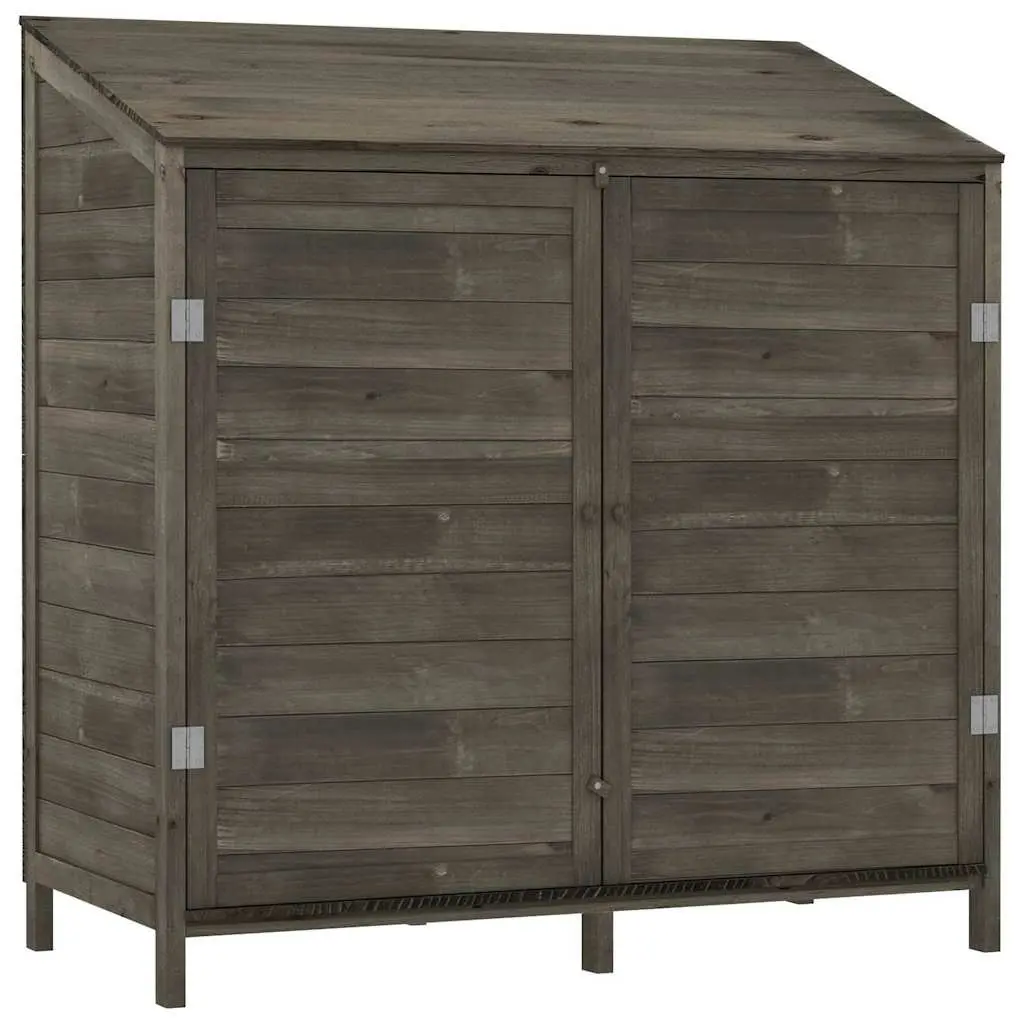 Garden Shed Outdoor Storage Solid Wood Fir Anthracite 102 x 52 x 112 cm