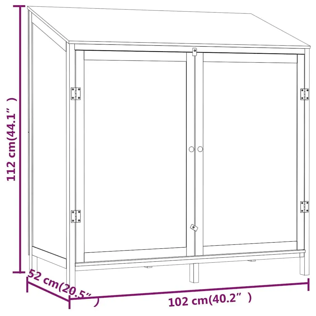 Garden Shed Outdoor Storage Solid Wood Fir Anthracite 102 x 52 x 112 cm