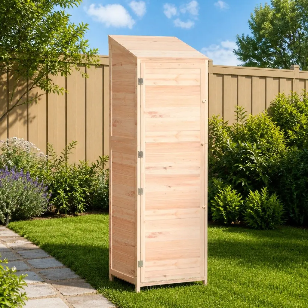 Garden Shed Outdoor Storage 55x52x174.5cm Brown Solid Wood Fir