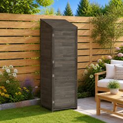 Reliable Anthracite Garden Shed - Solid Fir Wood 55x52x174.5 cm