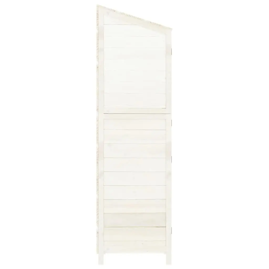 Garden Shed Outdoor Storage Structure 102x52x1745 cm White Solid Wood Fir