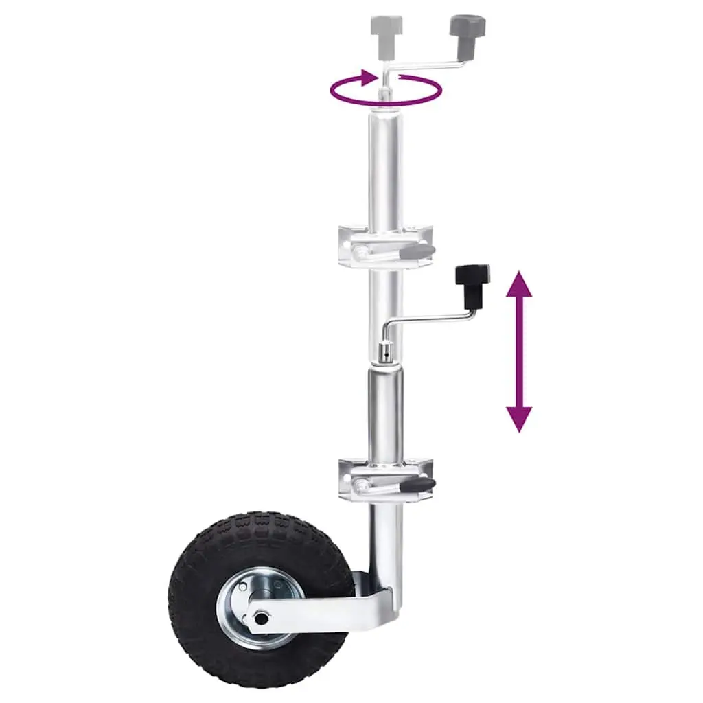 Jockey Wheel Trailer Stabiliser Support Adjustable Height 48mm Silver