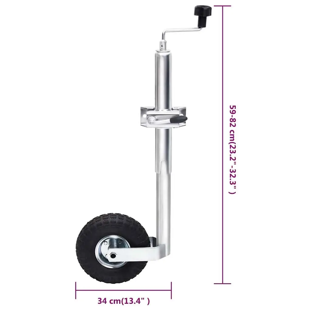 Jockey Wheel Trailer Stabiliser Support Adjustable Height 48mm Silver