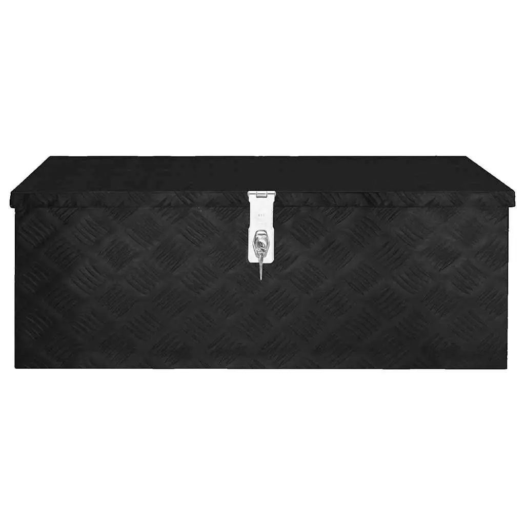 Storage Box Aluminium Tool Organiser Lockable 80 x 39 x 30 cm Black