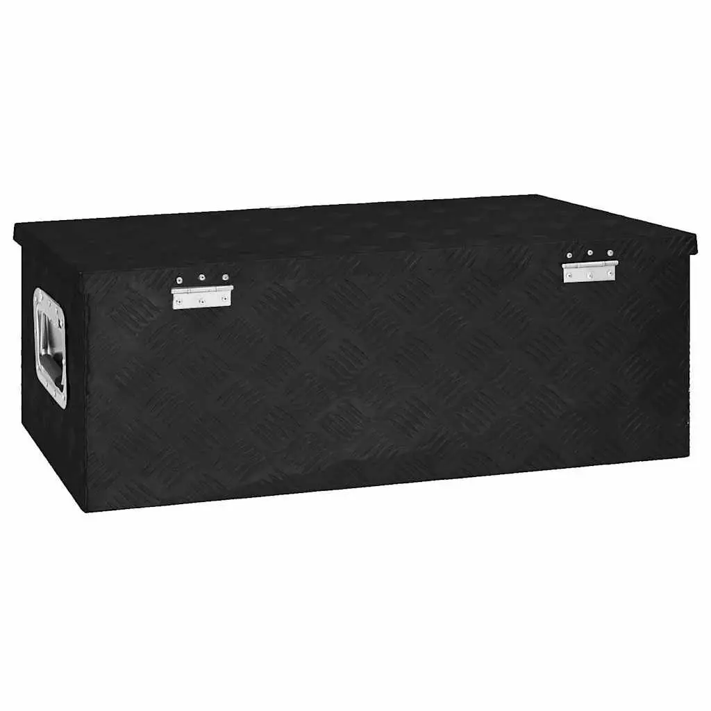 Storage Box Aluminium Tool Organiser Lockable 80 x 39 x 30 cm Black