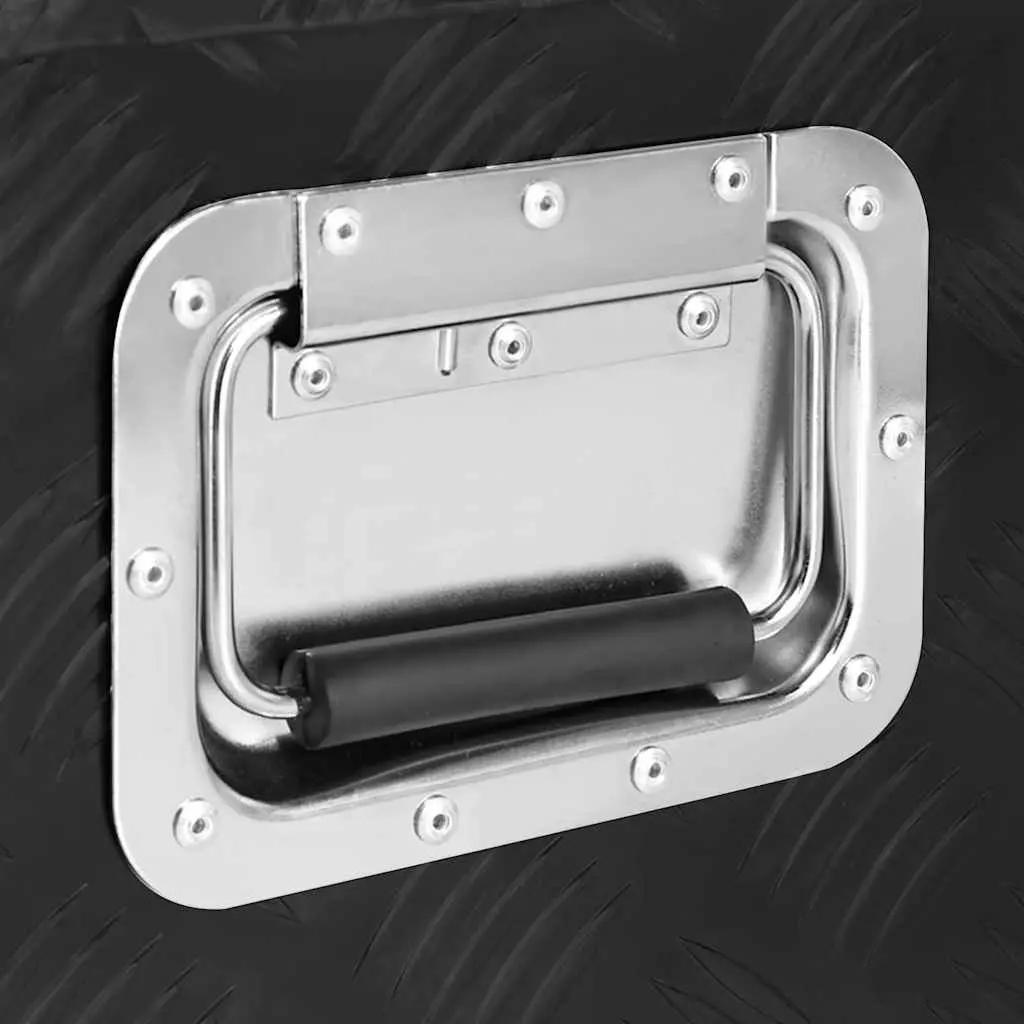 Storage Box Aluminium Tool Organiser Lockable 80 x 39 x 30 cm Black