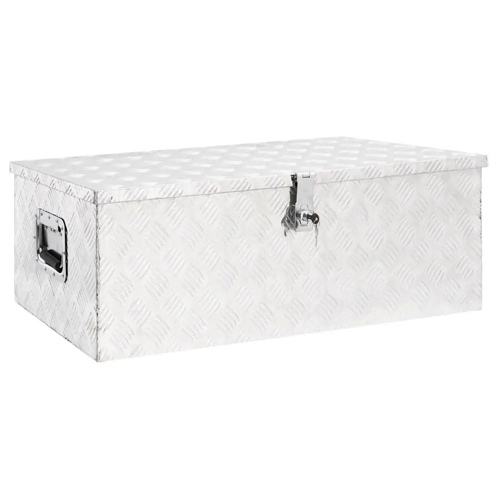 Storage Box Tool Organizer 90x47x33.5 cm Silver Aluminium