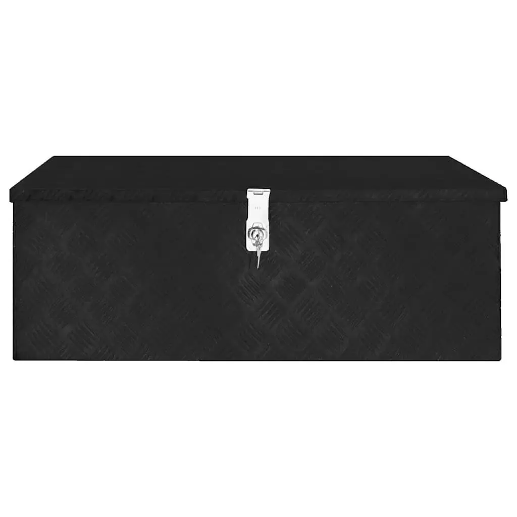 Aluminium Tool Box Storage Box Portable Carry Handle Locking System 90 x 47 x 33.5 cm Black