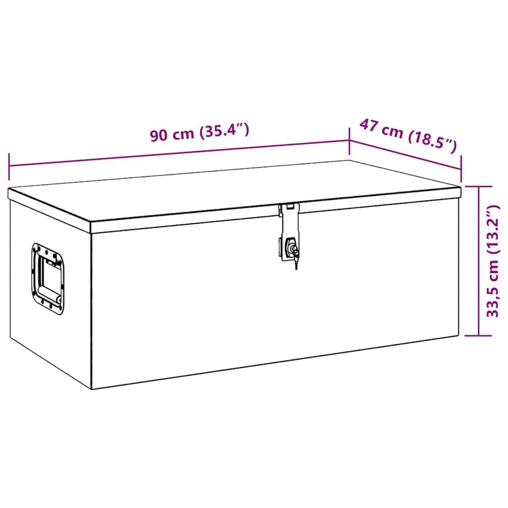 Aluminium Tool Box Storage Box Portable Carry Handle Locking System 90 x 47 x 33.5 cm Black