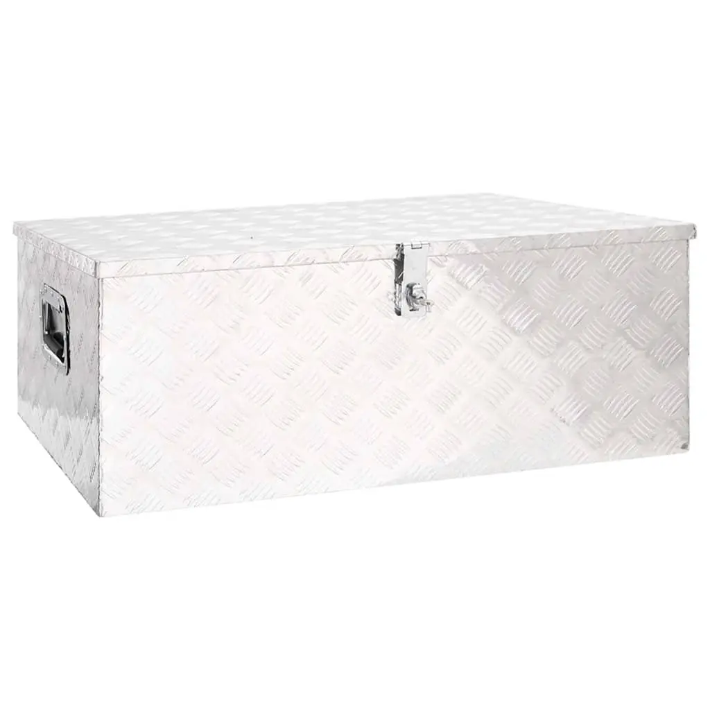 Aluminium Storage Box Tool Case 100x55x37cm Silver Lockable Portable Organiser