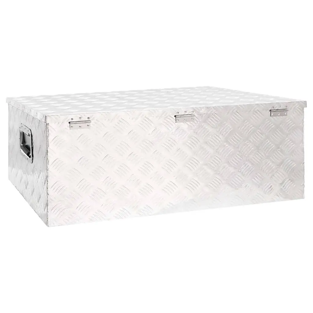 Aluminium Storage Box Tool Case 100x55x37cm Silver Lockable Portable Organiser