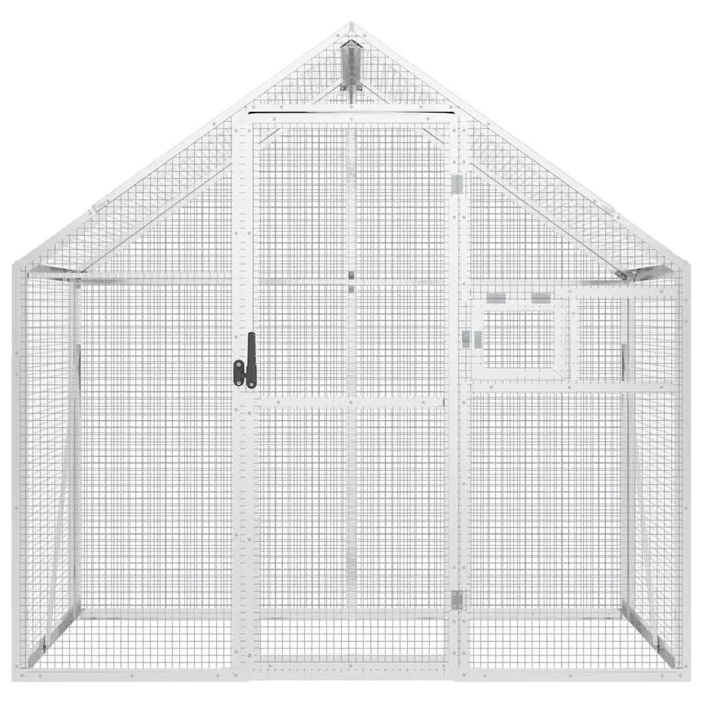 Bird Aviary for Parrots 179x100x185 cm Aluminium Frame Silver Wire Mesh Cage