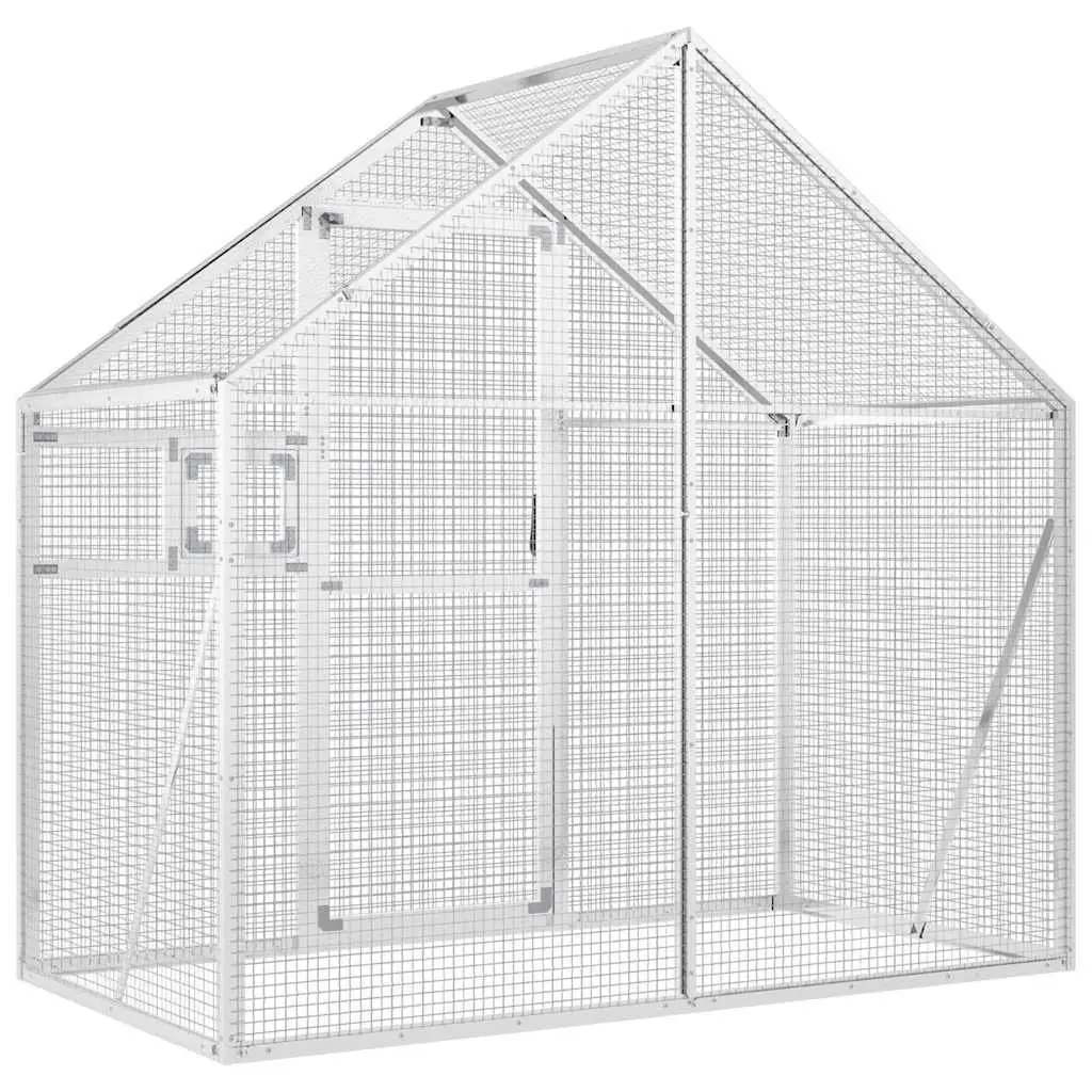 Bird Aviary for Parrots 179x100x185 cm Aluminium Frame Silver Wire Mesh Cage