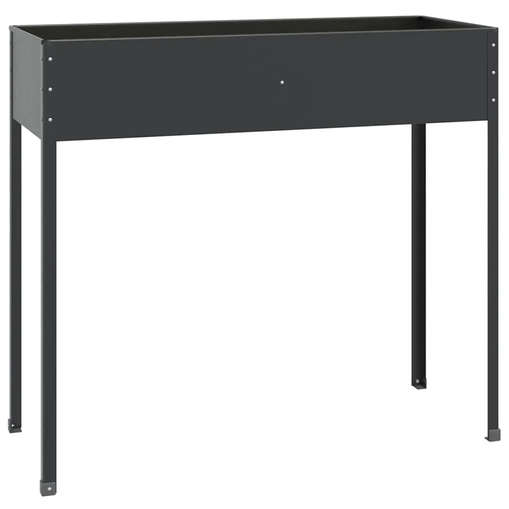 Garden Planter Raised Bed Anthracite High Feet Outdoor Pots for Flowers and Vegetables 100.5 x 40.5 x 90 cm