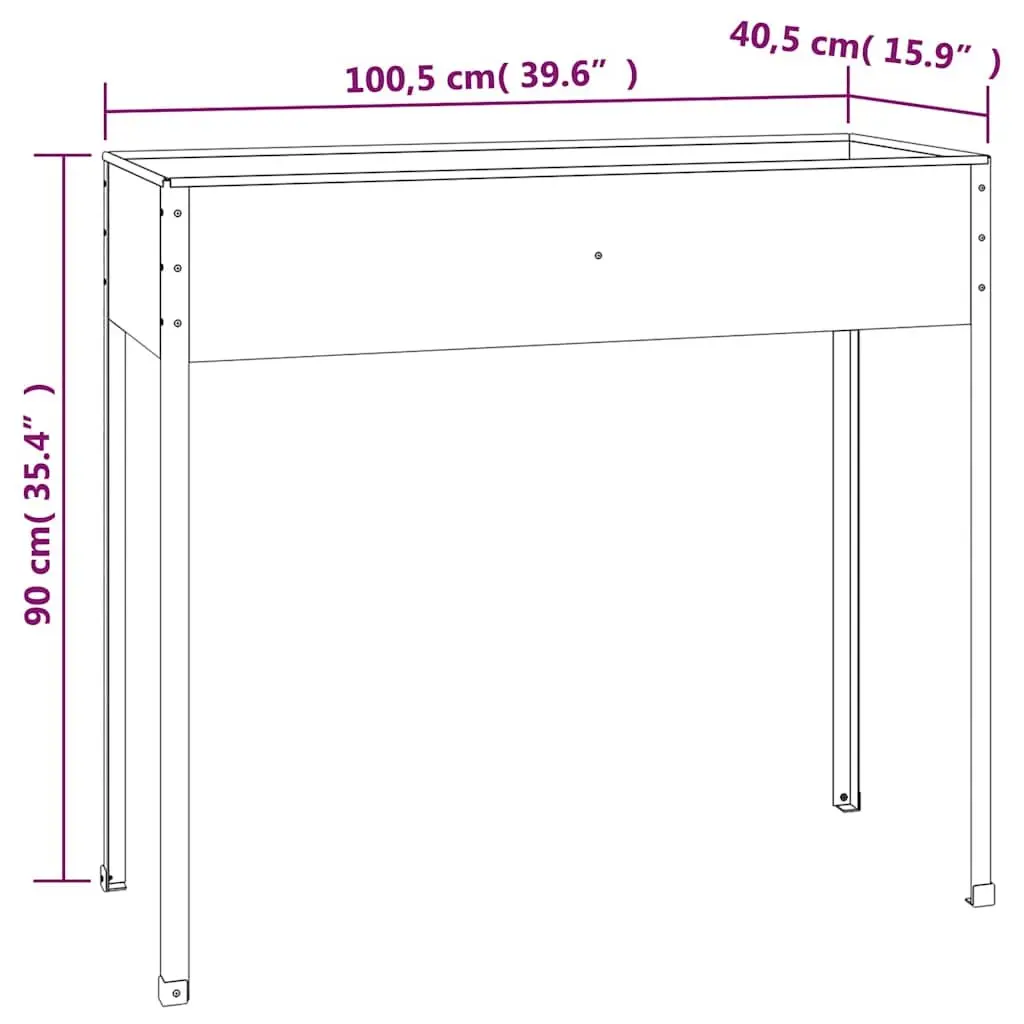 Garden Planter Raised Bed Anthracite High Feet Outdoor Pots for Flowers and Vegetables 100.5 x 40.5 x 90 cm
