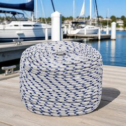 Boat Rope White 8mm 25m Polypropylene Marine Sailing Dock Line Braided