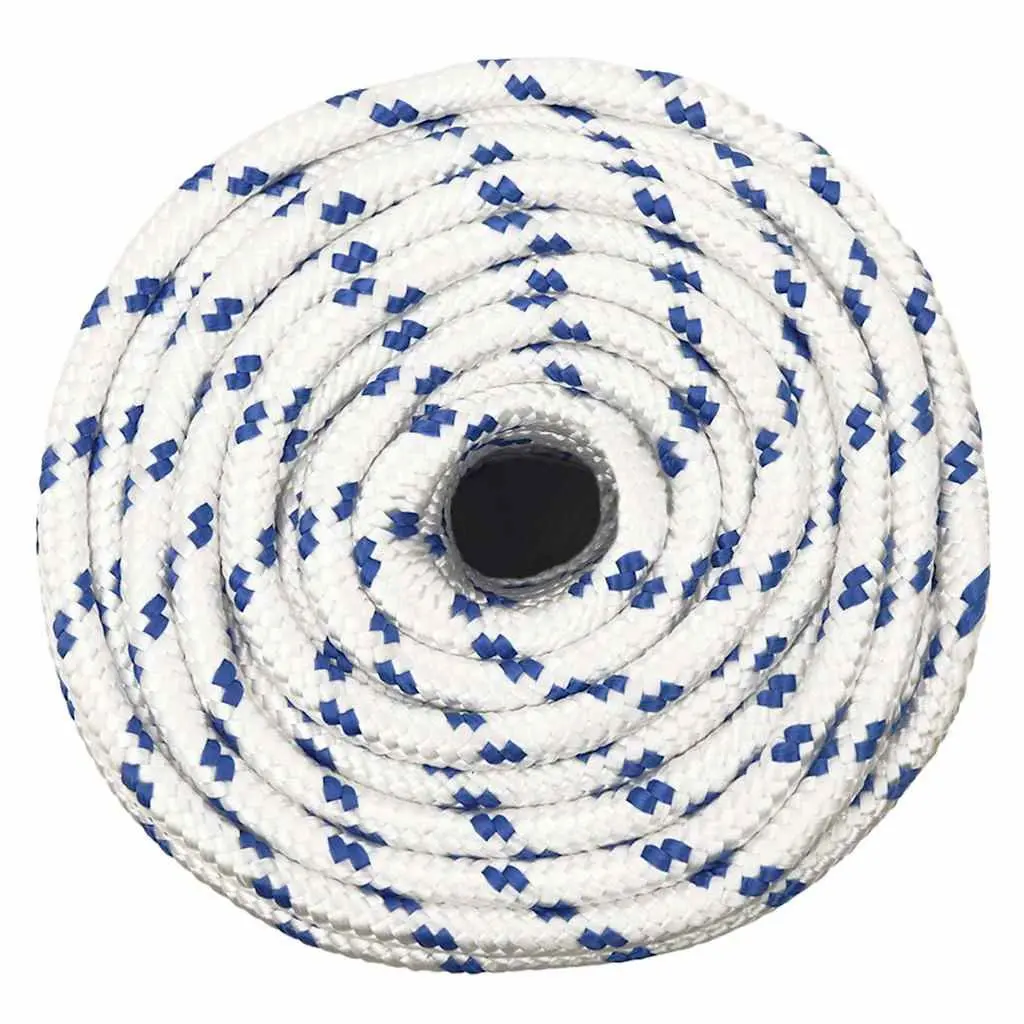 Marine Rope White 12mm 25m Polypropylene Braided for Sailing Boating Docking