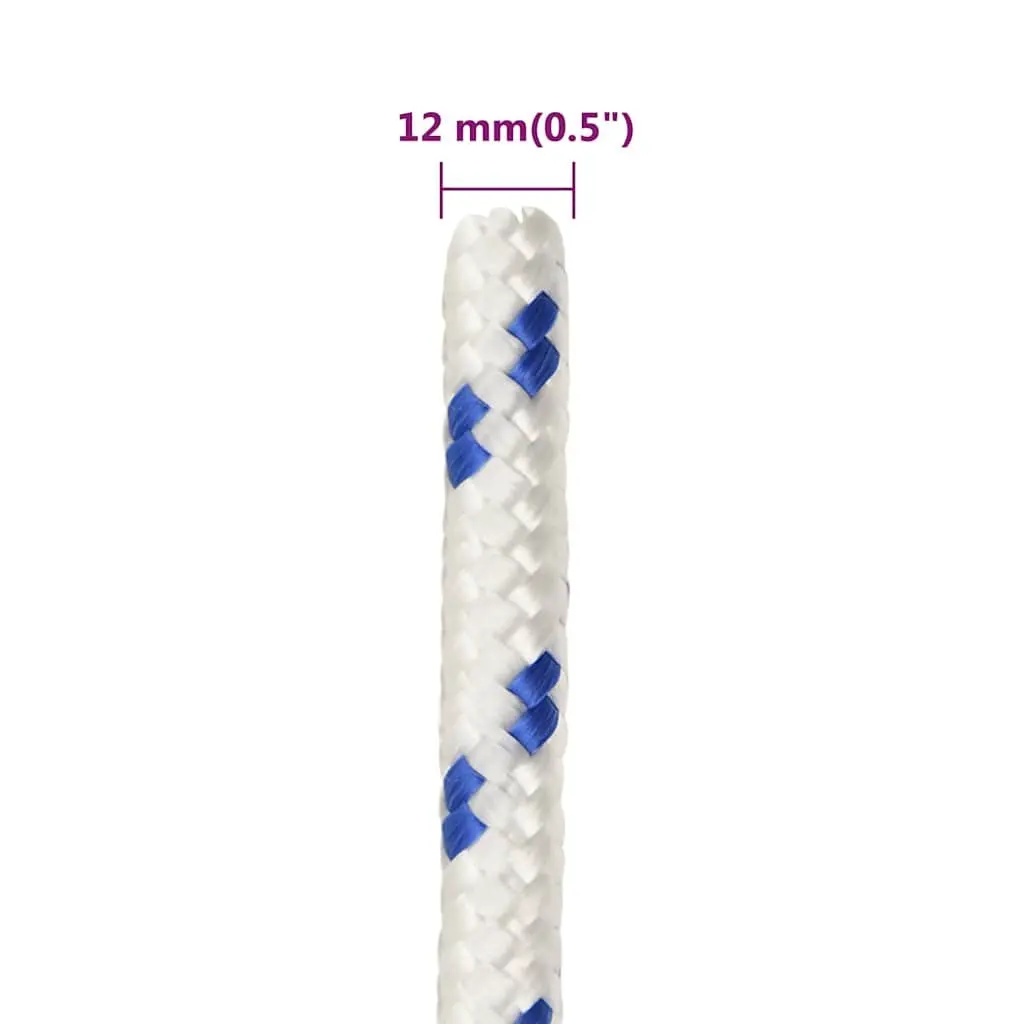 Boat Rope 12mm White 100m Marine Sailing Rigging Dock Line