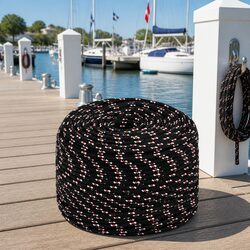 Boat Rope Black 6mm 25m Marine Rigging Dock Line Polypropylene Coil