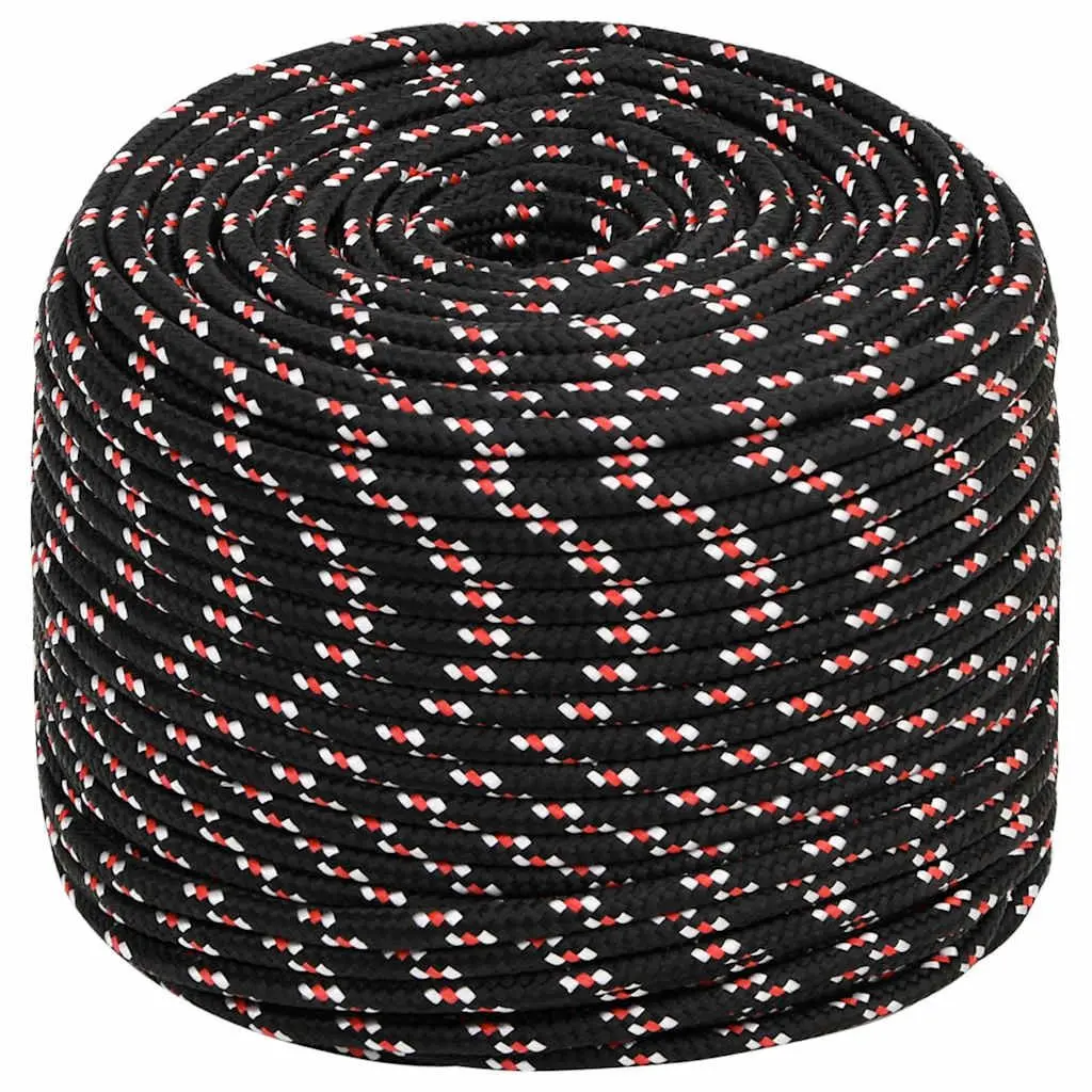 Marine Rope 6mm Black 25m Polypropylene Boat Dock Line Rigging