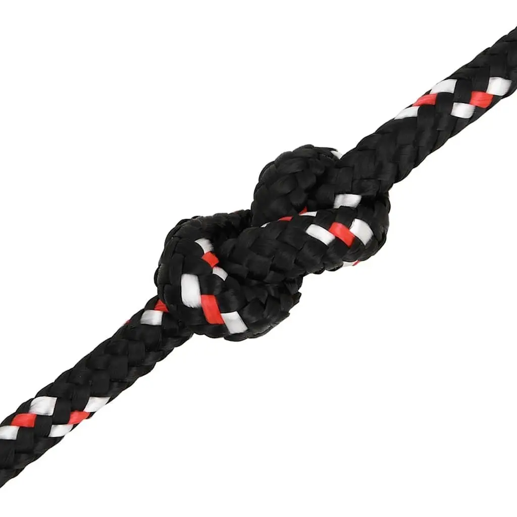 Boat Rope Polypropylene 8mm 50m Black Marine Sailing Rigging Dock Line