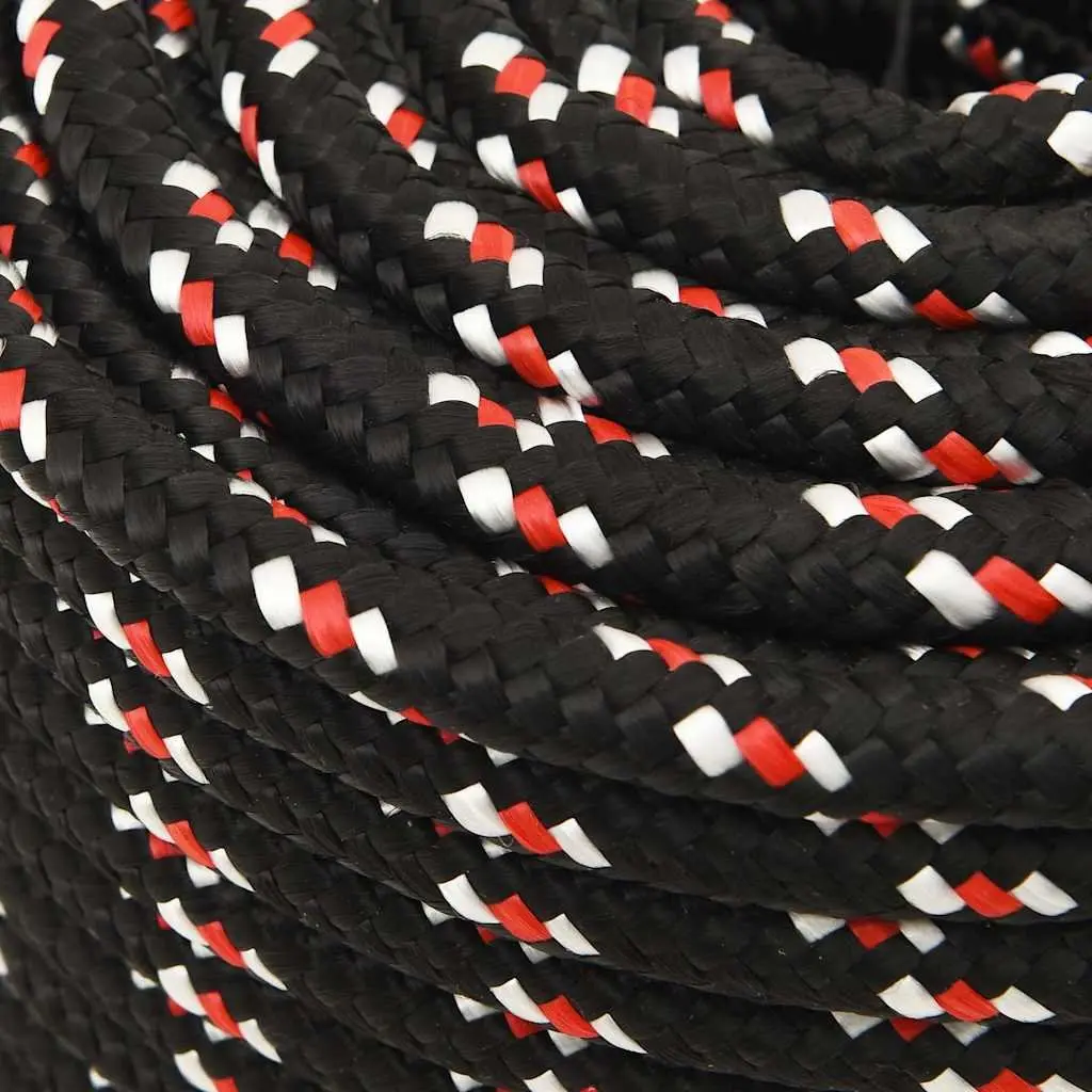 Boat Rope Polypropylene Marine Braided Dock Line 12mm 25m Black