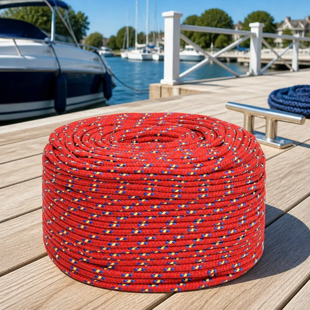 Marine Rope Red 6mm 25m Polypropylene for Docking Sailing Rigging and Boating