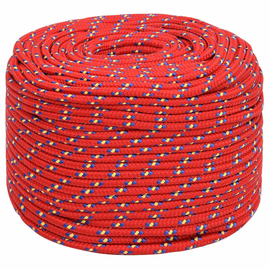 Marine Rope Red 6mm 25m Polypropylene for Docking Sailing Rigging and Boating