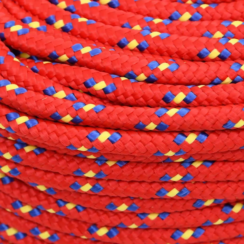 Boat Rope 8mm 25m Red Polypropylene Marine Sailing Dock Line
