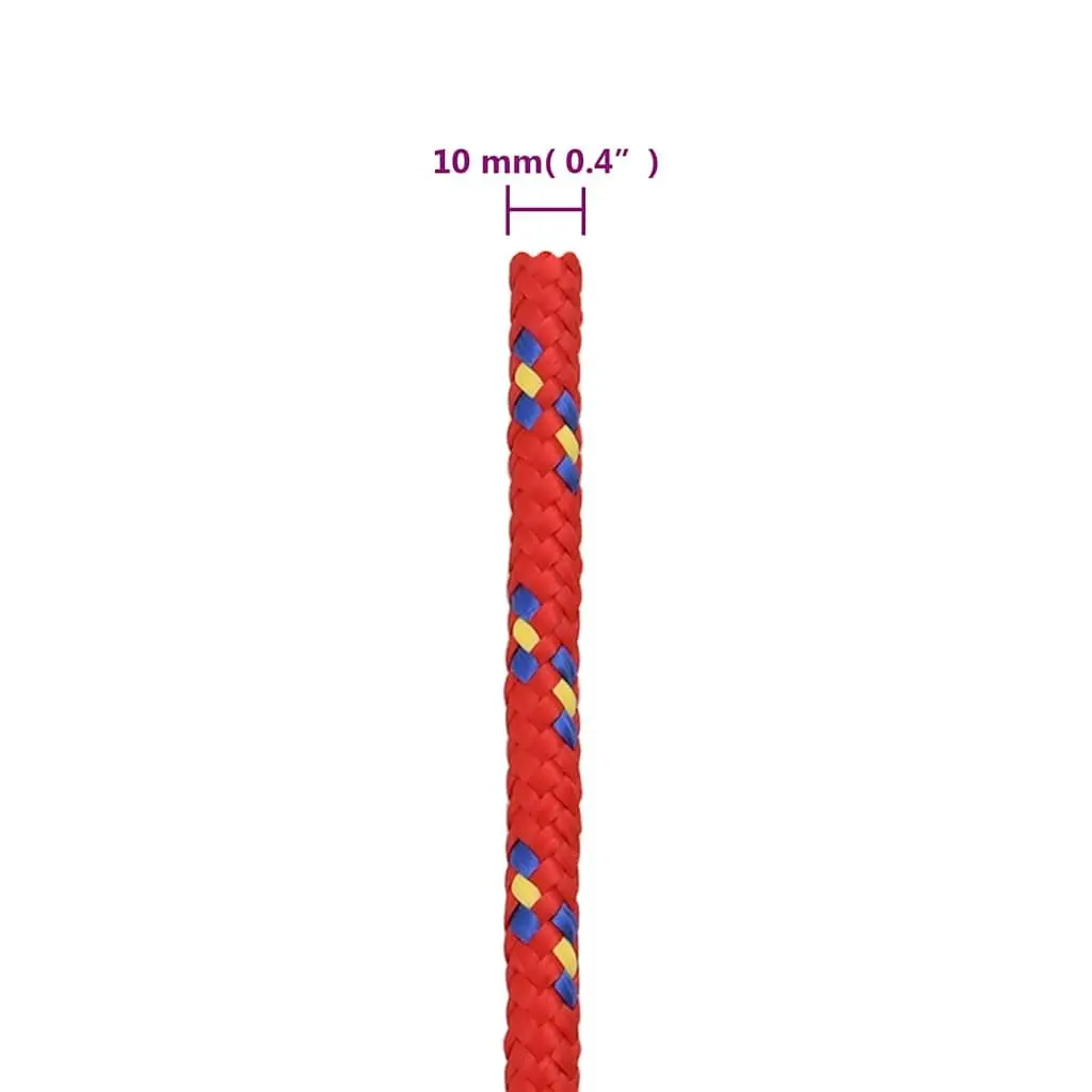 Boat Rope Polypropylene 10mm 25m Red Marine Dock Line Sailing Rigging