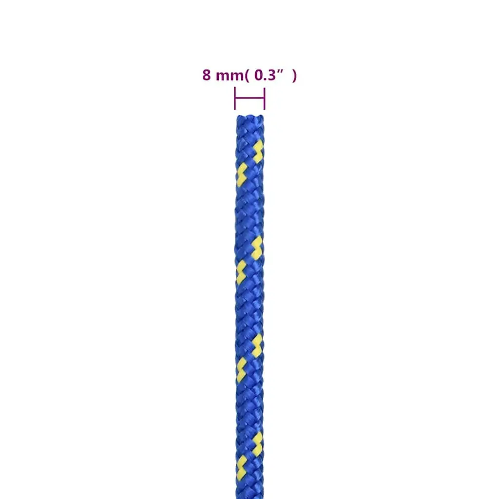Blue Braided Polypropylene Rope, 8mm x 25m