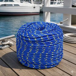 Polypropylene Boat Rope 8mm 50m Blue Marine Braided Line Dock Rigging Sailing