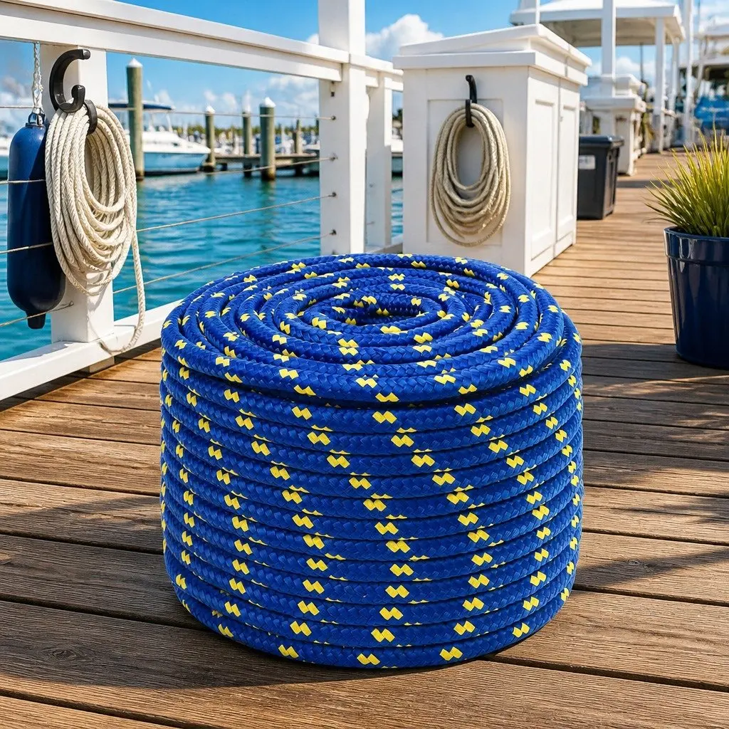 Boat Rope Blue 12mm 25m Polypropylene Braided Marine Dock Line Sailing Rigging