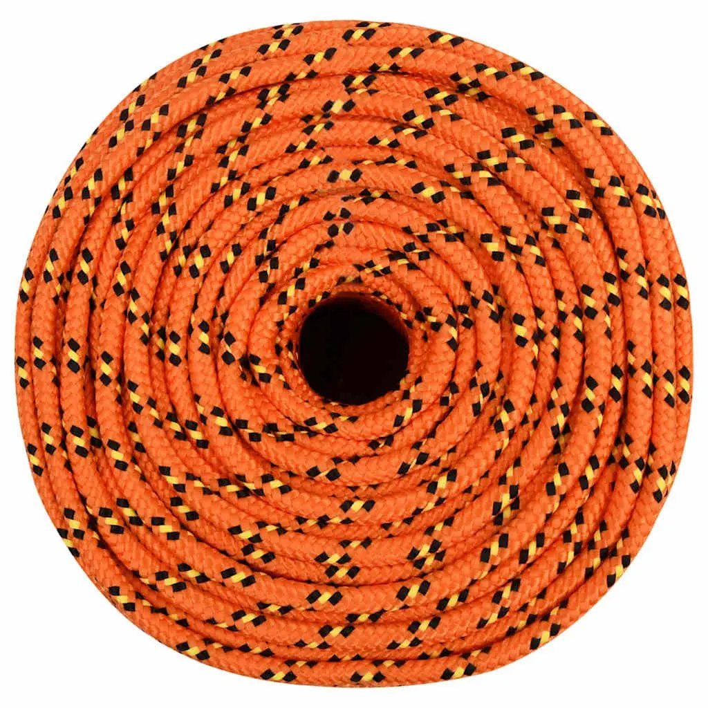 Boat Rope Orange 8mm 50m Polypropylene Marine Braided Dock Line Rigging