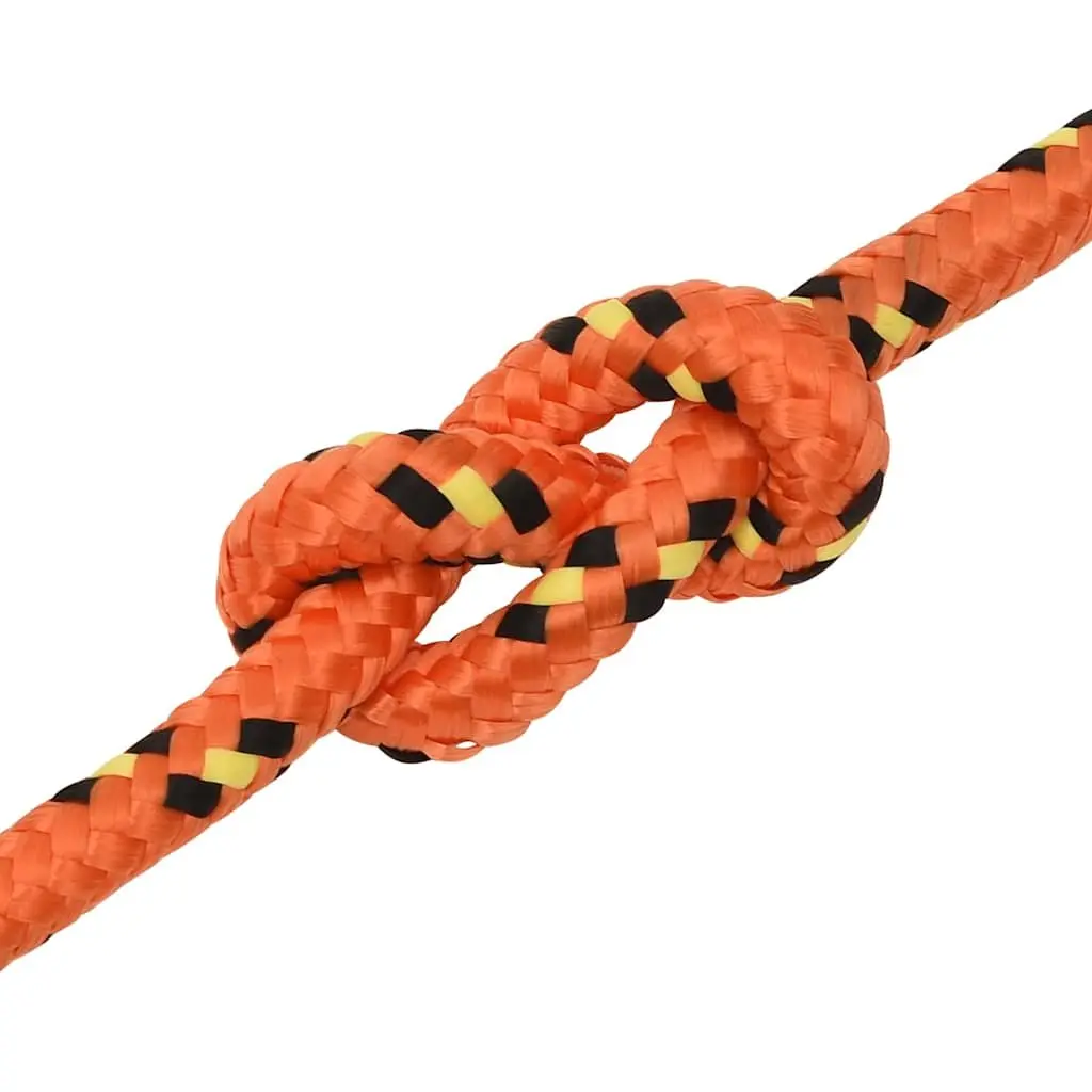 Boat Rope 12mm Orange 50m Braided Marine Sailing Dock Line
