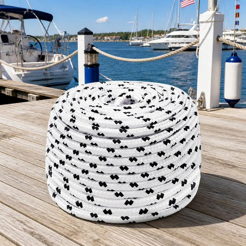 Braided Rope Marine Rigging 6mm White 100m Polyester