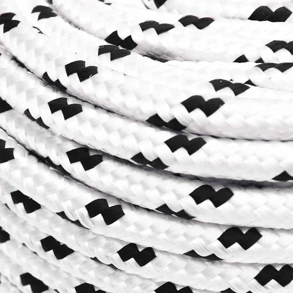 Braided Rope Marine Rigging 6mm White 100m Polyester