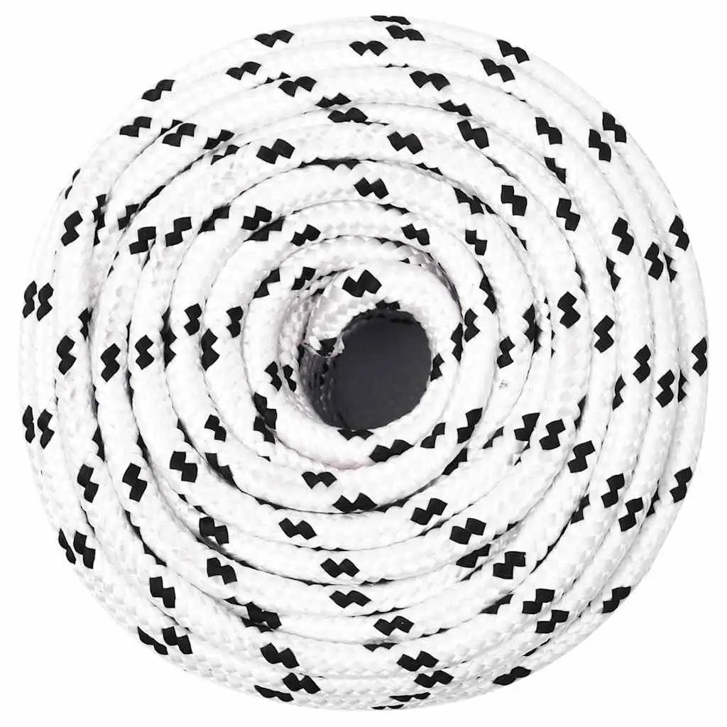 Braided Polyester Rope 10mm 100m White for Outdoor Garden and Workshop Use