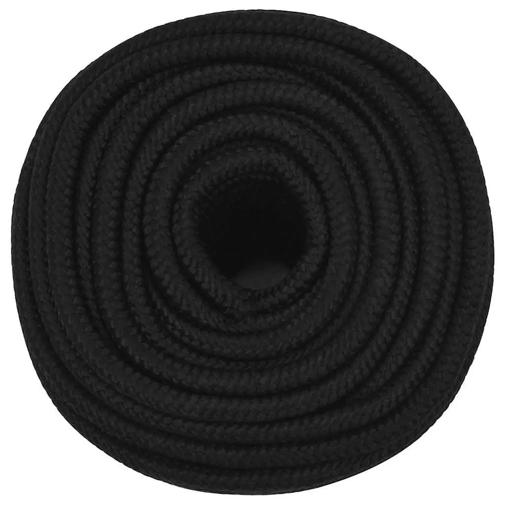 Braided Work Rope General Purpose 12mm 50m Black Polyester