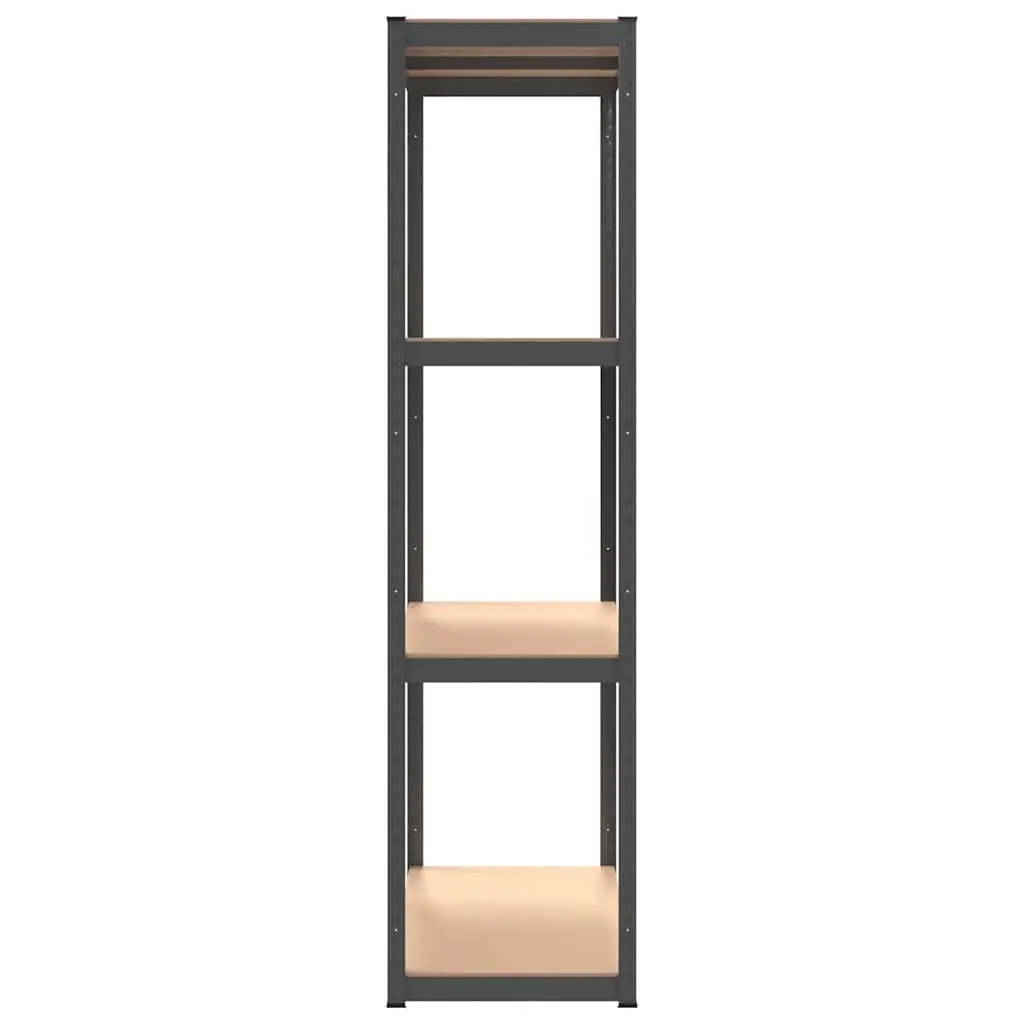 Industrial Storage Shelves 4-Layer Anthracite Steel Engineered Wood Organiser 2 Piece