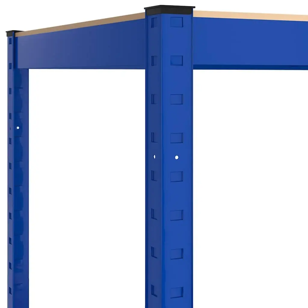 Industrial Storage Shelves 5 Layer Heavy Duty Boltless Adjustable 3 pcs Blue Steel Engineered Wood