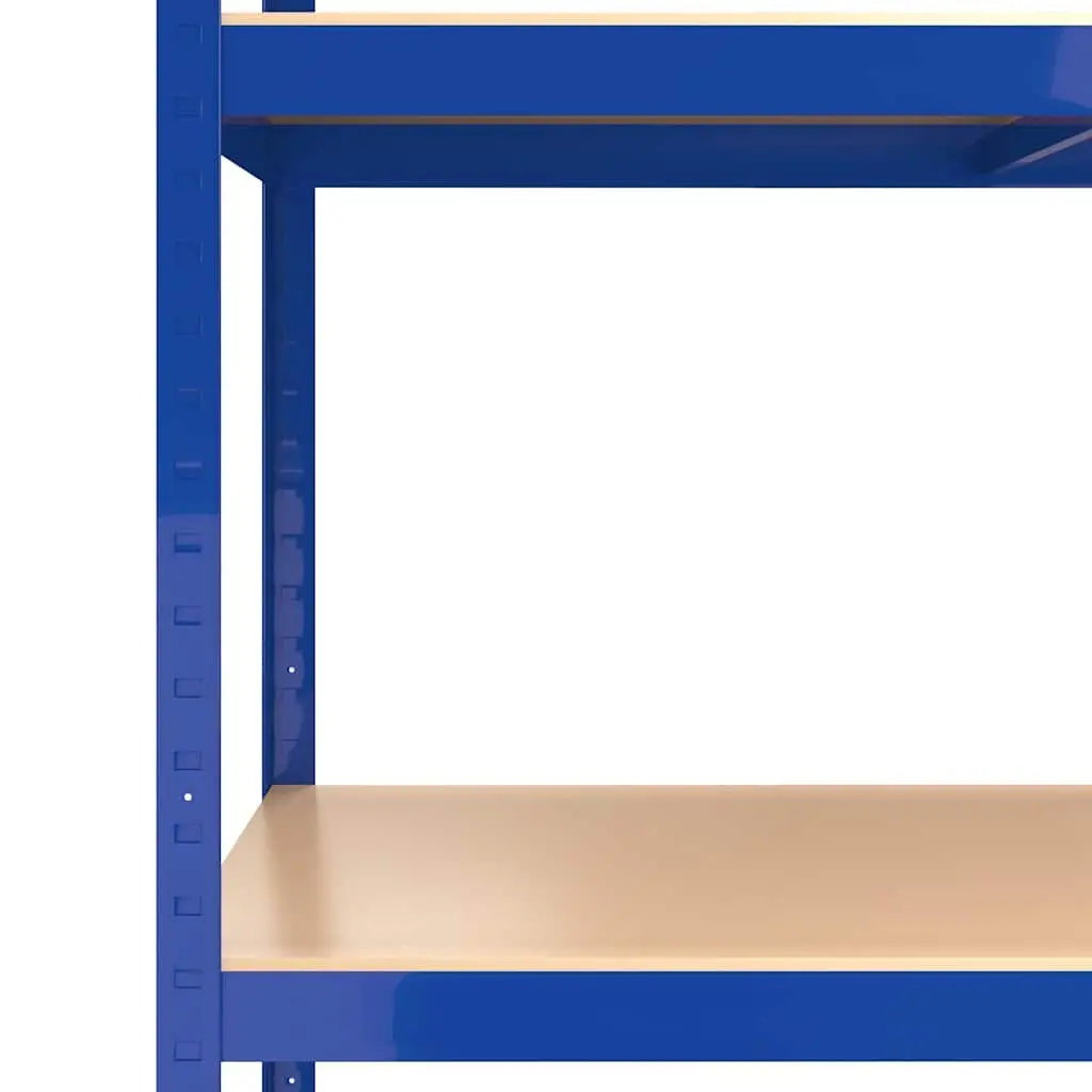 Industrial Storage Shelves 5 Layer Heavy Duty Boltless Adjustable 3 pcs Blue Steel Engineered Wood