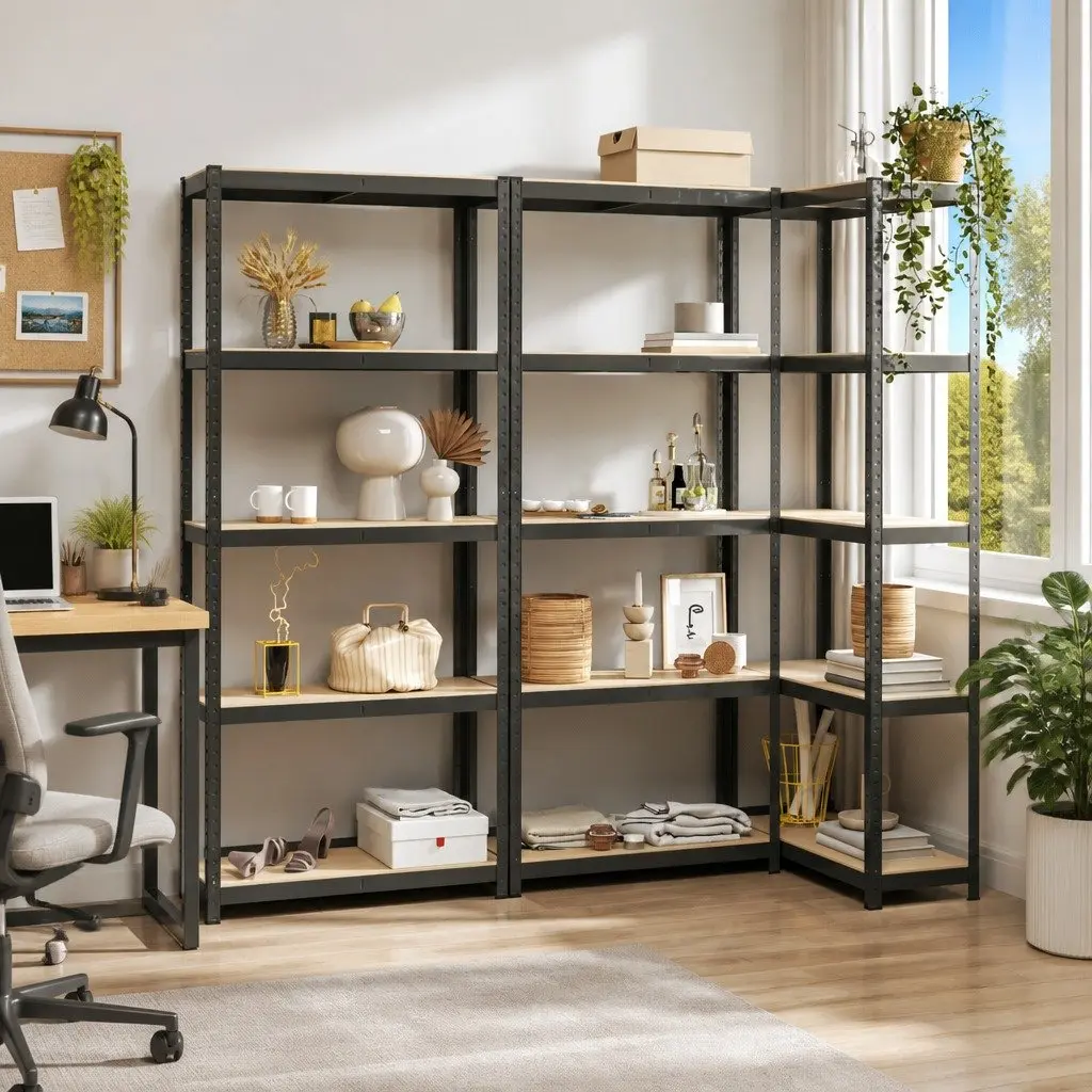 Industrial Storage Shelves 5 Layer Shelving Unit Anthracite Steel
