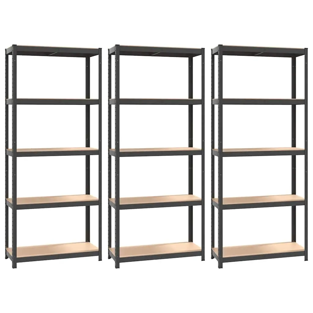 Industrial Storage Shelves 5 Layer Shelving Unit Anthracite Steel